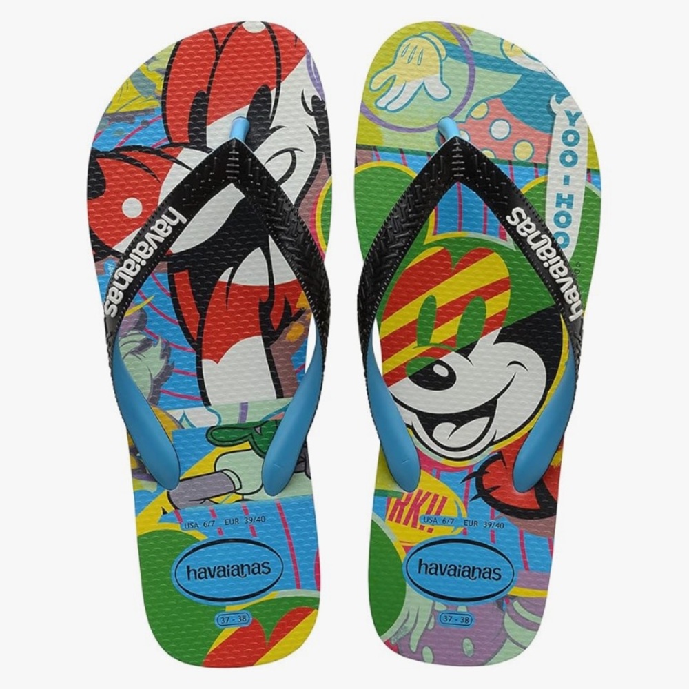 HAVAIANAS Men's Disney Stylish Top Flip Flops - White/Blue